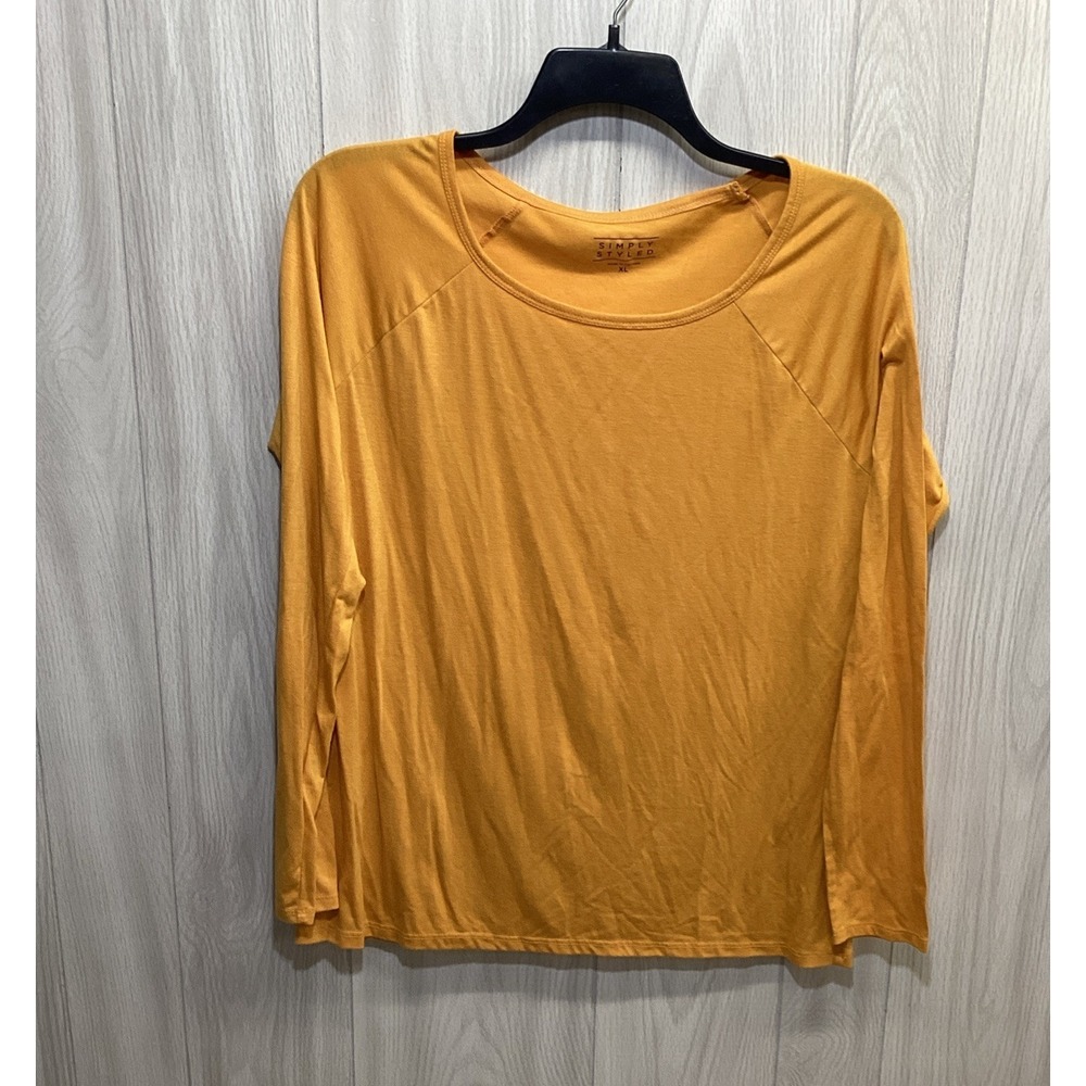 SIMPLY STYLED Women's (Size XL) Long Sleeve Round Neck Shirt Poly Rayon Stretch